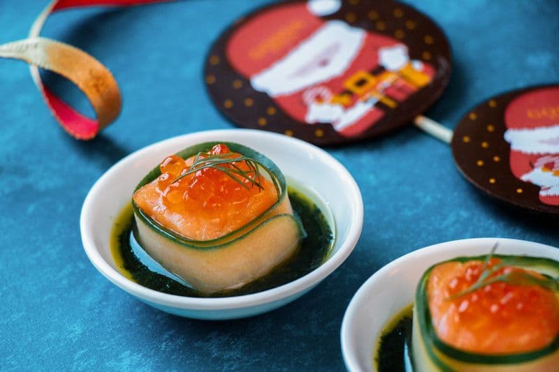 Festive Savouries - Salmon Mi-Cuit with Cumin Chilli Pesto