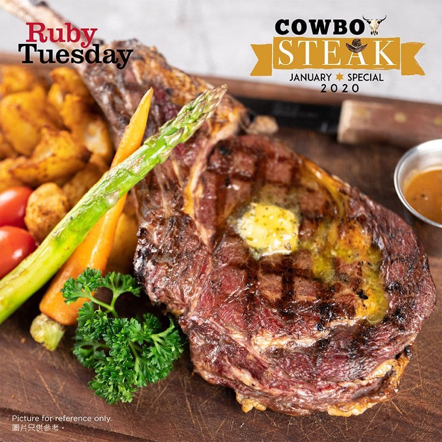 Ruby Tuesday - OKiBook Hong Kong and Macau Restaurant Buffet booking 餐廳和自助餐預訂香港和澳門 - RubyTuesday 極致美味的斧頭扒 / Your Ultimate Cowboy Steak